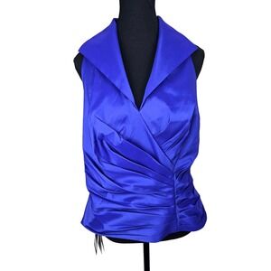 NWT Tadashi Collection Sleeveless Ruched Top Size 16 Iridescent Purple Formal‎